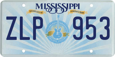 MS license plate ZLP953