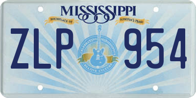 MS license plate ZLP954