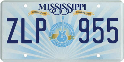 MS license plate ZLP955