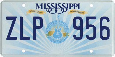 MS license plate ZLP956