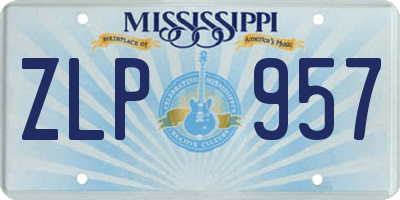 MS license plate ZLP957
