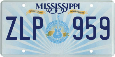 MS license plate ZLP959