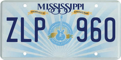 MS license plate ZLP960