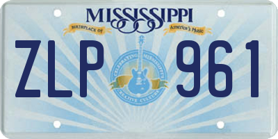 MS license plate ZLP961