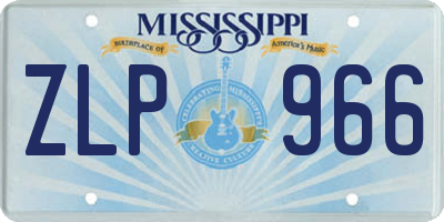 MS license plate ZLP966
