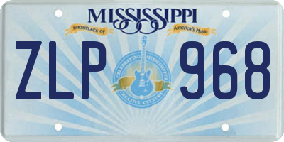 MS license plate ZLP968