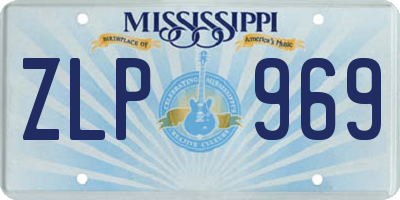 MS license plate ZLP969