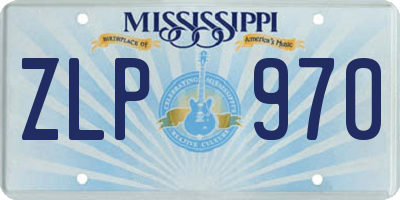 MS license plate ZLP970