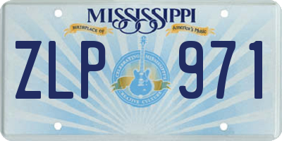 MS license plate ZLP971