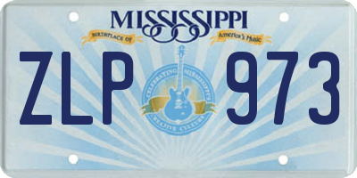 MS license plate ZLP973