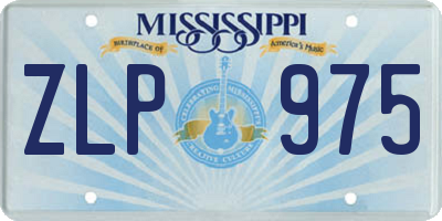 MS license plate ZLP975