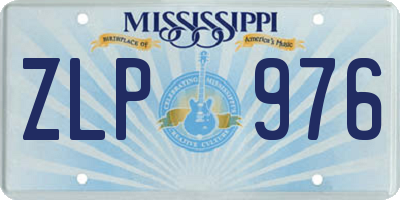 MS license plate ZLP976
