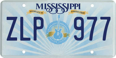 MS license plate ZLP977