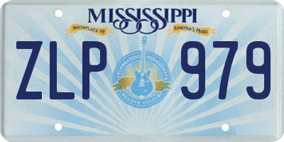 MS license plate ZLP979