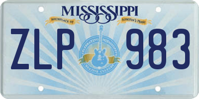 MS license plate ZLP983