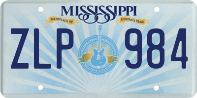 MS license plate ZLP984