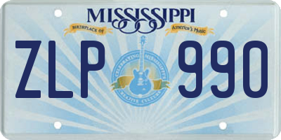 MS license plate ZLP990