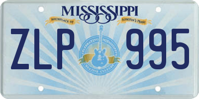 MS license plate ZLP995