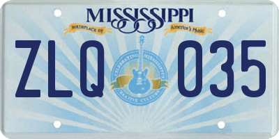 MS license plate ZLQ035