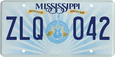 MS license plate ZLQ042
