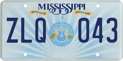 MS license plate ZLQ043