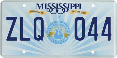 MS license plate ZLQ044