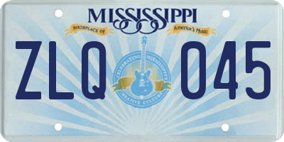 MS license plate ZLQ045