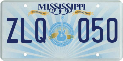 MS license plate ZLQ050