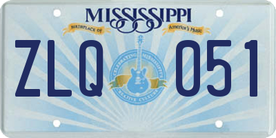 MS license plate ZLQ051