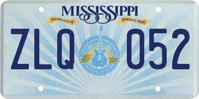 MS license plate ZLQ052