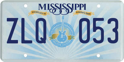 MS license plate ZLQ053