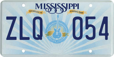 MS license plate ZLQ054