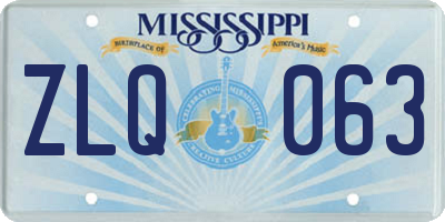 MS license plate ZLQ063