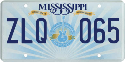 MS license plate ZLQ065