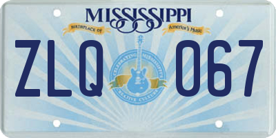 MS license plate ZLQ067