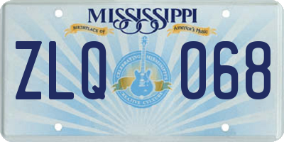 MS license plate ZLQ068