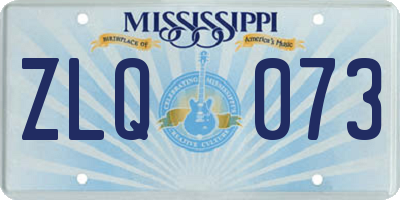 MS license plate ZLQ073
