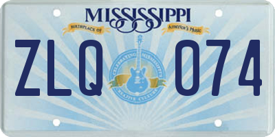 MS license plate ZLQ074