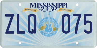 MS license plate ZLQ075