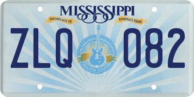 MS license plate ZLQ082