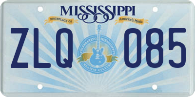 MS license plate ZLQ085