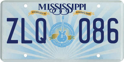 MS license plate ZLQ086