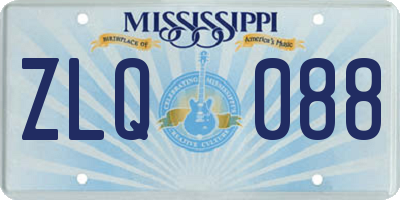 MS license plate ZLQ088