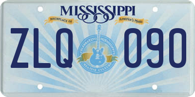 MS license plate ZLQ090