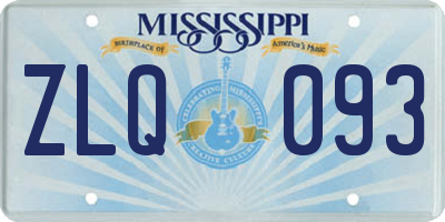 MS license plate ZLQ093