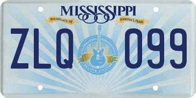 MS license plate ZLQ099