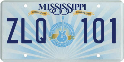 MS license plate ZLQ101