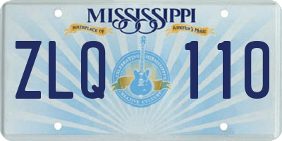 MS license plate ZLQ110