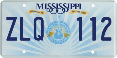 MS license plate ZLQ112