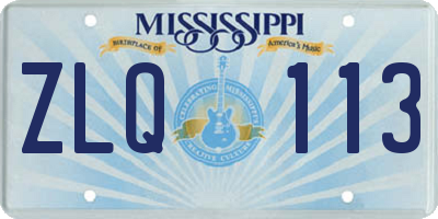 MS license plate ZLQ113